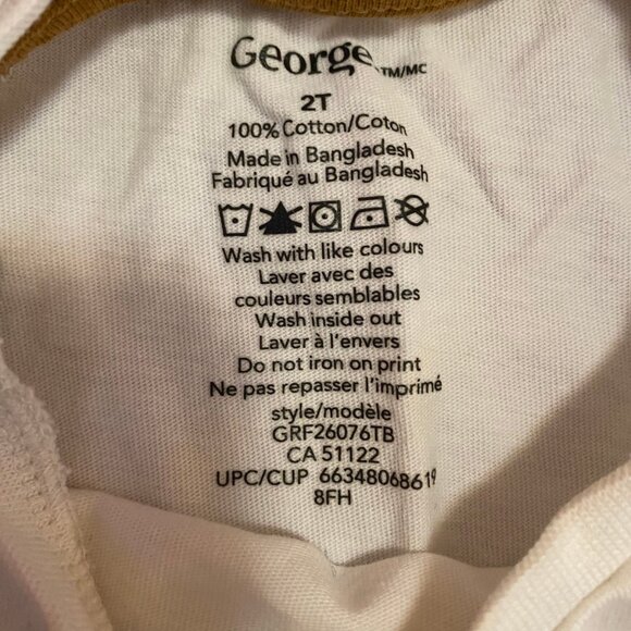 🐻 George Toddler Long Sleeve Tee – White “ROAR” Bear Graphic Top (Size 2T) - Picture 6 of 6